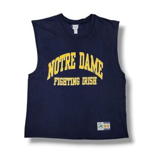 Vintage Notre Dame Fighting Irish NCAA Sleeveless Blue TNT T-Shirt Men's XL